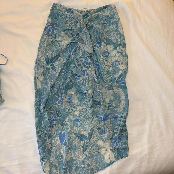 Abercrombie tank and skirt set Blue Floral Ruched flowy Small NWT - Picture 3 of 7